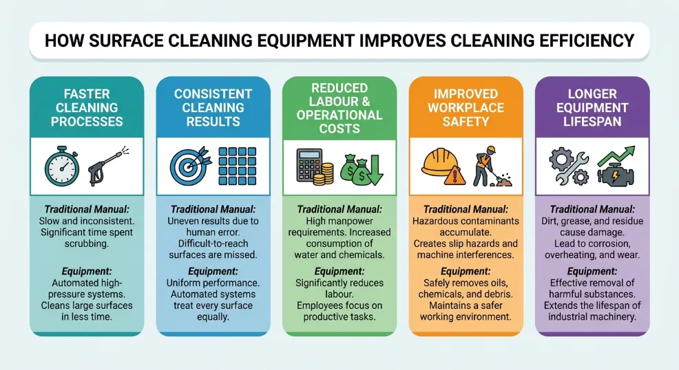 How Surface Cleaning Equipment Improves Cleaning Efficiency
